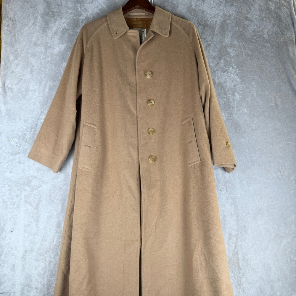Vintage Burberrys Pure Cashmere Overcoat Camel Tan Made in England Long Coat